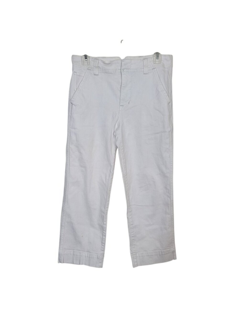 Free People White Cropped Jeans Straight Leg Sz 28 High Rise Casual Denim Summer